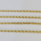 14k Real Rope Chain Yellow Gold 2.5mm 18"-26" Inch Men Women Genuine Necklace