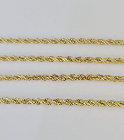 14k Real Rope Chain Yellow Gold 2.5mm 18"-26" Inch Men Women Genuine Necklace