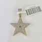 10K Real Diamond Star Emoji Charm 1.25 Inch Emoji Pendant 10kt Yellow Gold