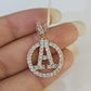 10k Diamond A Charm Pendant Initial Alphabet Letter Real Genuine Yellow Gold