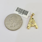 10k Gold Initial A Charm Rope Chain 16"-26" 2.5mm SET Necklace Alphabet Pendant