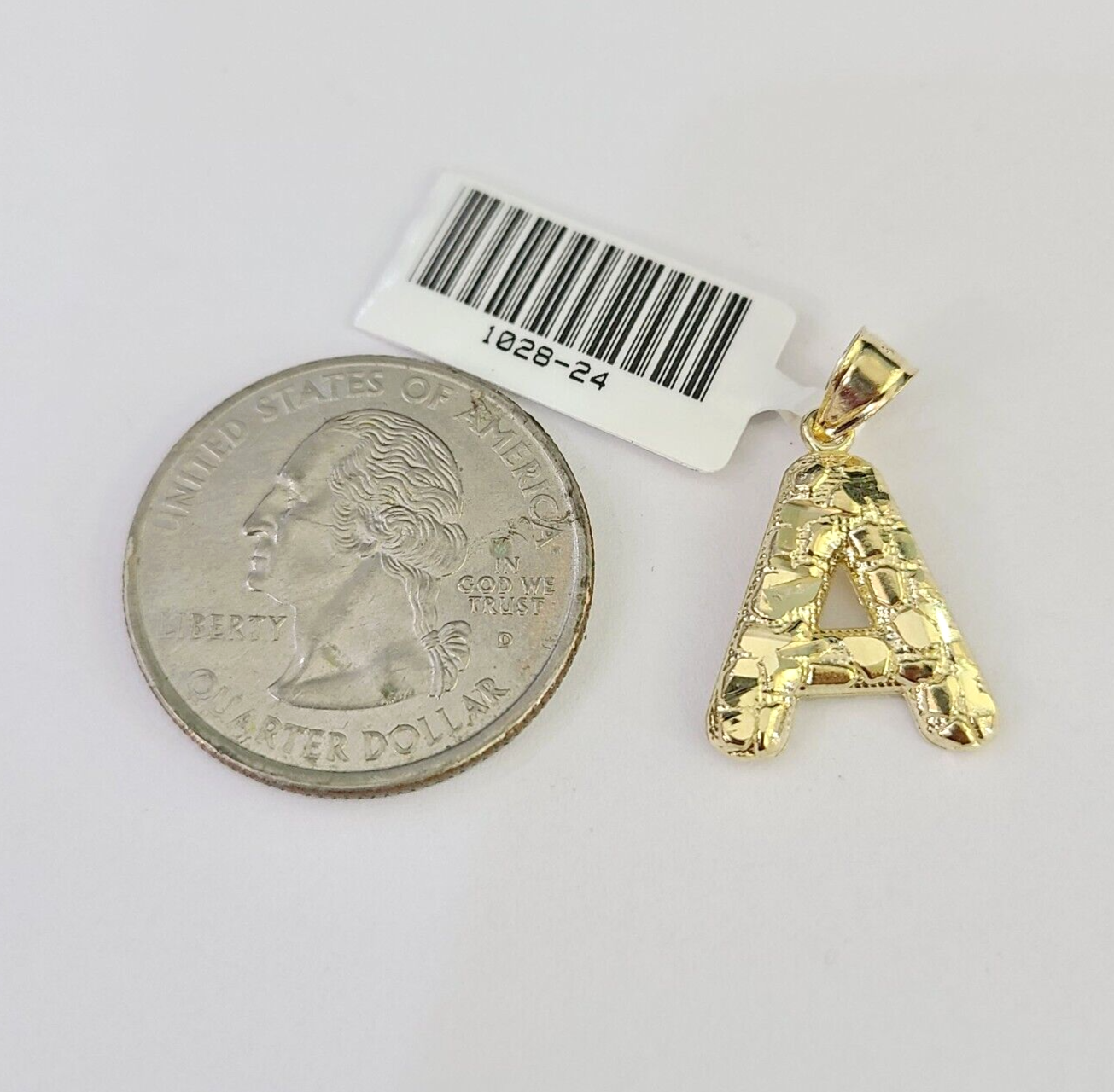 10k Gold Initial A Charm Rope Chain 16"-26" 2.5mm SET Necklace Alphabet Pendant