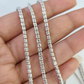 10k White Gold Iced Chain 2.5mm Diamond Cut Necklace 18" 20" 22" 10Kt