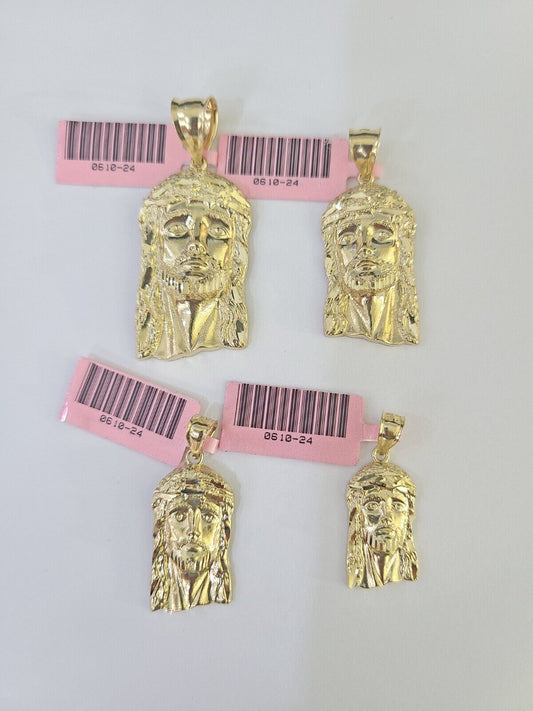 14k Jesus Head Pendant Charm Yellow Gold Men Women 1.75" 1.5" 1.25" 1" Real