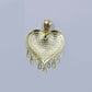 10k Yellow Gold Rope Chain 2.5mm Heart Diamond Cut Pendant