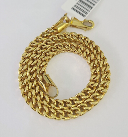 10k  Franco Bracelet 4mm 9" Inch Yellow Gold Men Women Link Real 10kt