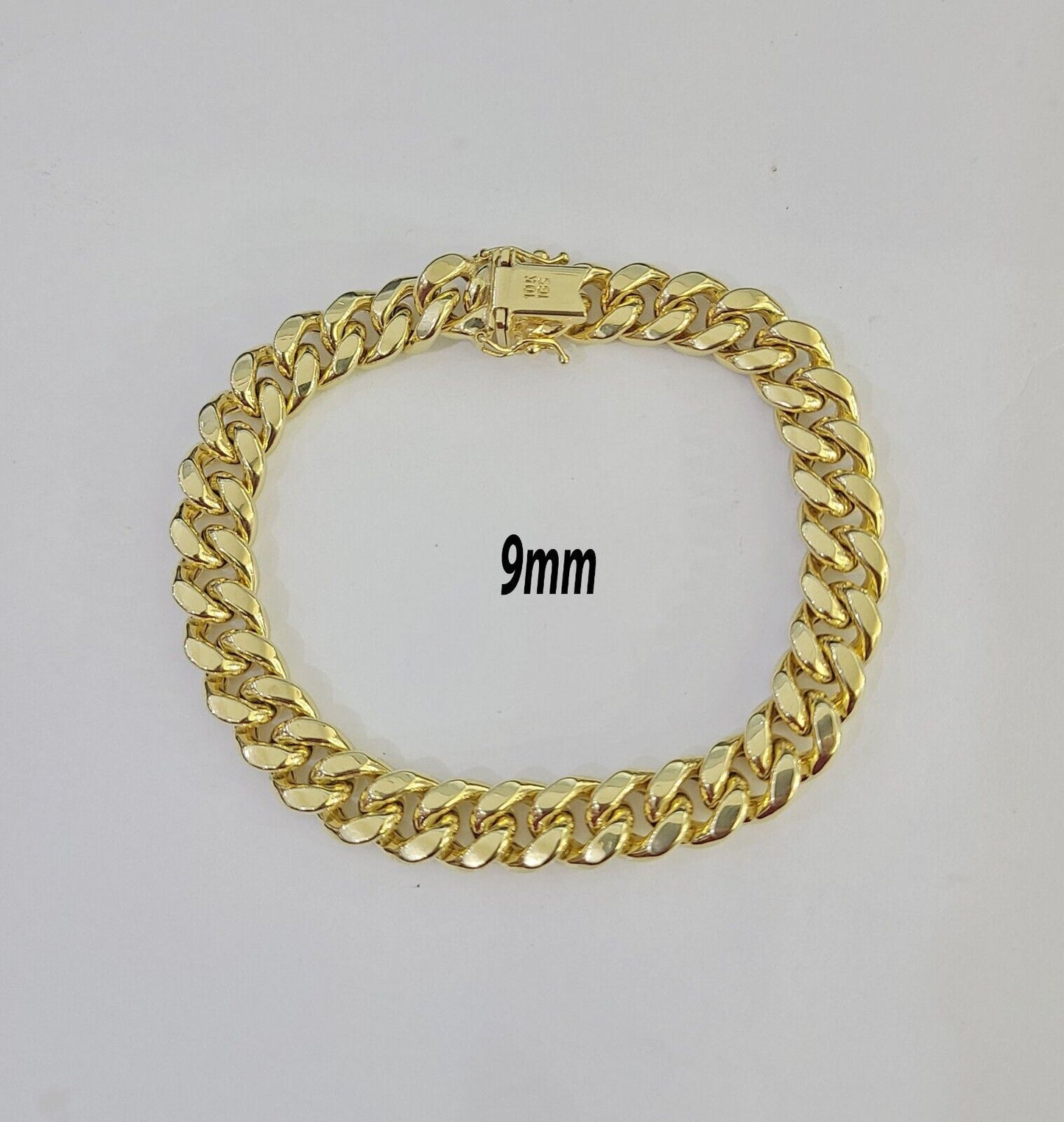 Real 10k Gold Miami Cuban link Bracelet 6mm-9mm 7"-9" 10kt Yellow Gold
