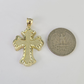 10k Miami Cuban Chain Jesus Cross Charm Pendant Set 5mm 18"28" Necklace Gold