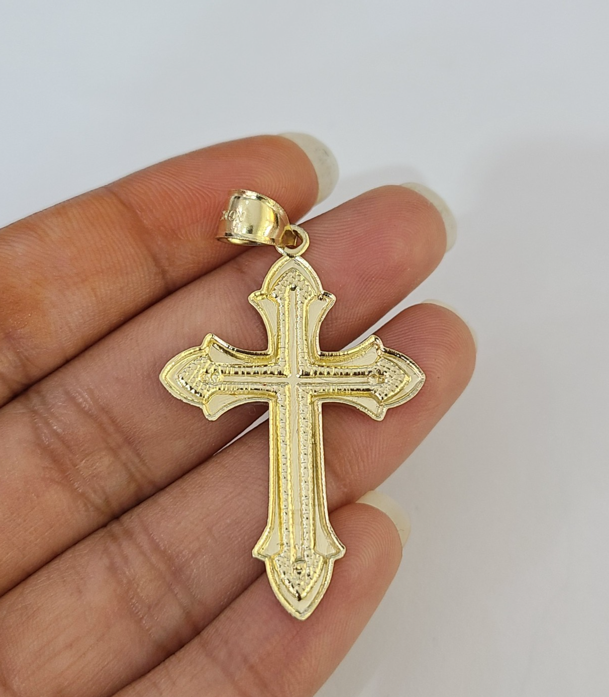 Real 10K Jesus Cross Pendant Yellow Gold Charm Genuine 10kt