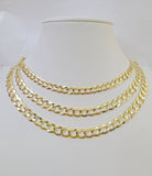 10k Solid Cuban Curb Link Necklace Chain Yellow Gold 8mm 9mm 10mm 20"-30"