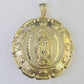 Real 10K Jesus Virgin Mary Pendent Charm Two Sided 10kt yellow Gold 3" Guadalupe