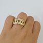 10k Cuban Curb Ring Yellow Gold Women Men Real Genuine 10Kt