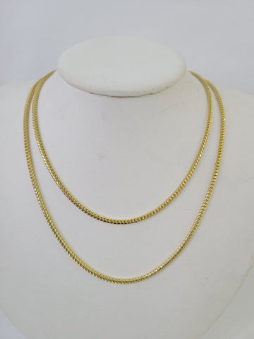 10K Gold Palm Chain Solid 2mm 18" 20" 22" 24" 26" Yellow Gold Real Men Women