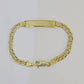 REAL 10K Gold ID Bracelet Kids Baby  Cuban Curb Link Unisex