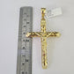 10K Franco Chain Jesus INRI Cross Pendant Charm Necklace 20"-28" 4mm Gold Yellow