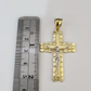 Real 10K Jesus Cross Pendant Crucifix Yellow Gold Charm Genuine 10kt