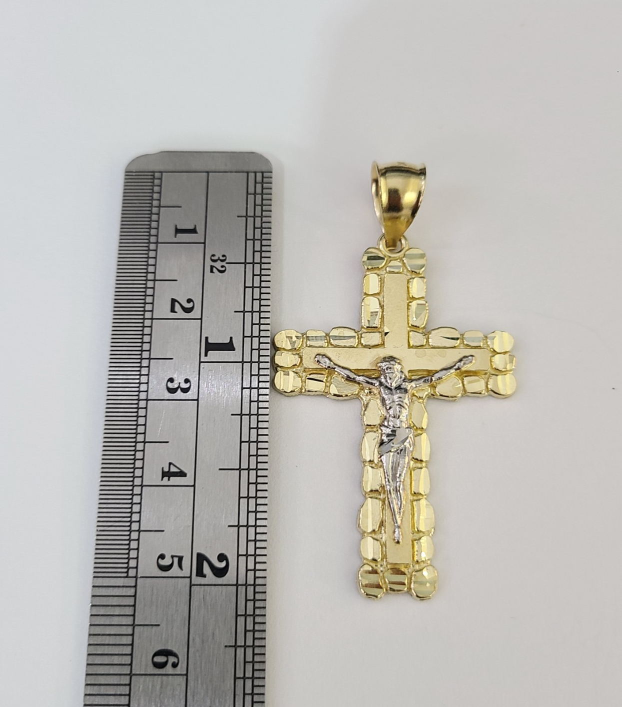Real 10K Jesus Cross Pendant Crucifix Yellow Gold Charm Genuine 10kt