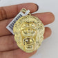 10K Franco Chain Roaring Lion Pendant Charm Necklace 20"-26" 3mm Gold Yellow SET