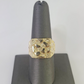 Real 14k Nugget Ring Yellow Gold Men Casual Flat Square 14kt