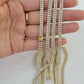 10k Yellow Gold Chain Real Tennis Necklace 18" 20" 22" Two-row Stone Mens Women