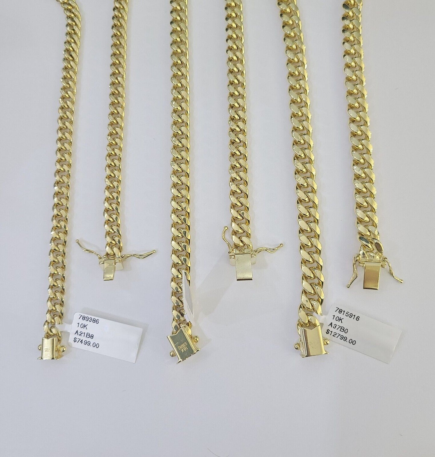 10k Miami Cuban Chain Yellow Gold Necklace 6mm-8mm 20-30 Inches Real Men Women