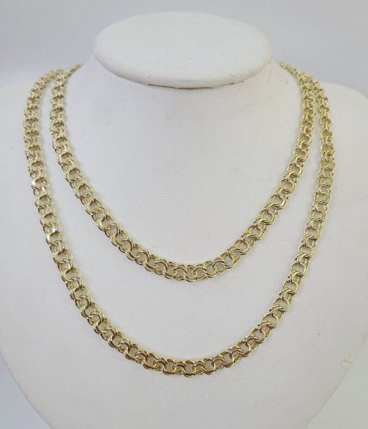 Real 10k Chino ID Chain Necklace Yellow Gold 6mm 18" 20" 22" 24" Genuine