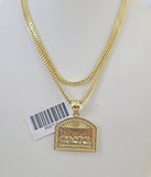 10K Franco Chain Last Supper Pendant Charm Necklace 16"-24" 2mm Gold SET Yellow