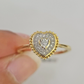 Real 10k Hearts Diamond Ladies Ring Women Casual 10Kt Yellow Gold