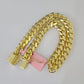 14K Solid Yellow Gold Miami Cuban Bracelet Box Clasp 8.5" Inch 7mm Link
