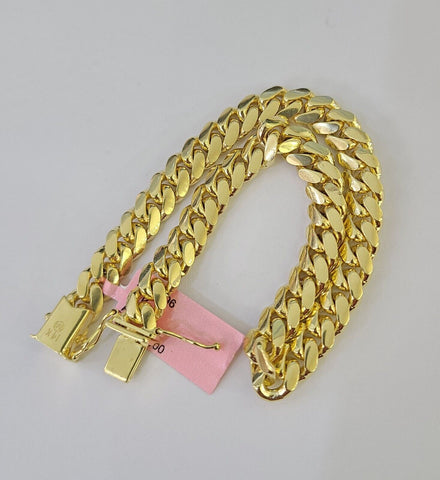 14K Solid Yellow Gold Miami Cuban Bracelet Box Clasp 8.5" Inch 7mm Link