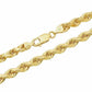 Solid 10k Yellow Gold Rope Chain 1mm-10mm Diamond Cut 16"-30"