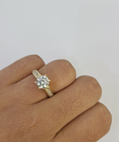 Real 10k Yellow Gold Ring Wedding Engagement Casual 10Kt Genuine For Ladies / Women