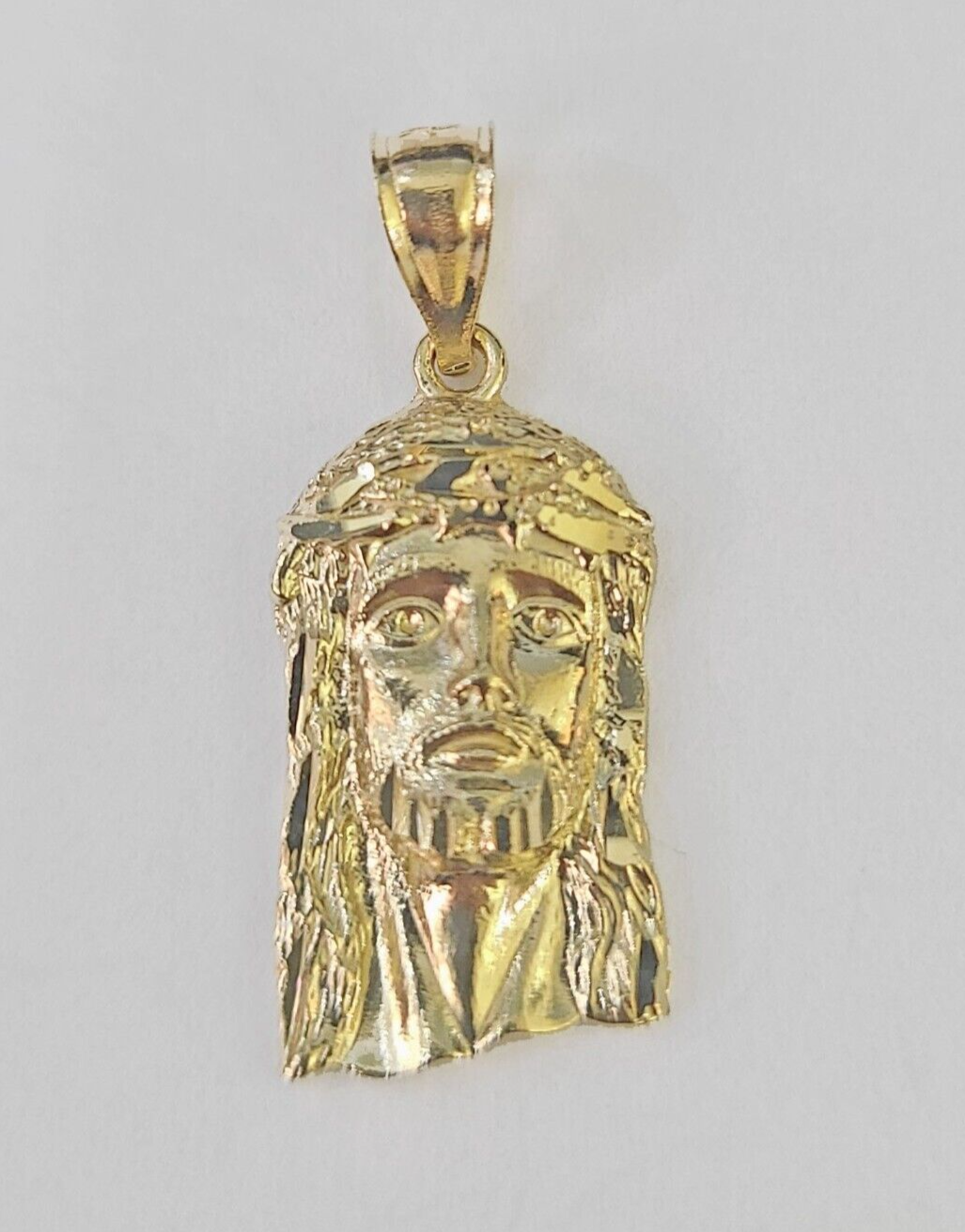 Real 10K Yellow Gold Jesus Head Pendant Charm Genuine