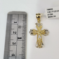 Real 10K Jesus Cross Pendant Crucifix Yellow Gold Charm Genuine