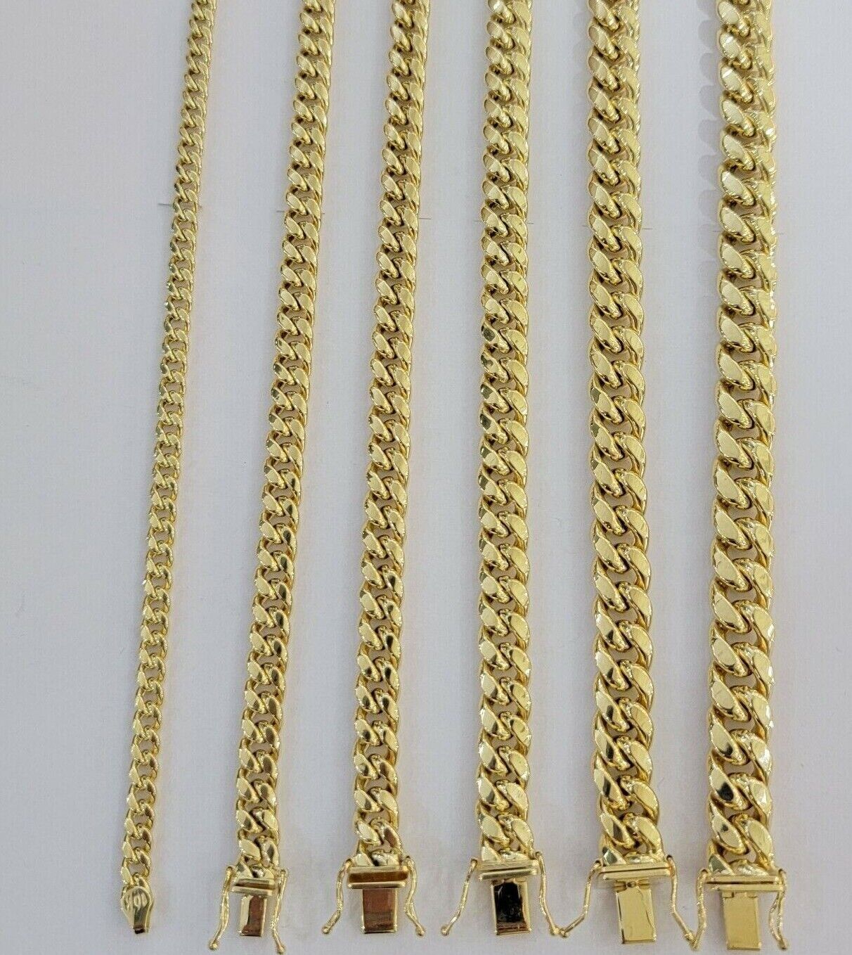 Real 10k Gold Chain Necklace Miami Cuban Link 5MM-9MM link 18-30 Inch 10kt Gold