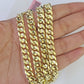 Real 14K Miami Cuban Link Chain Necklace Yellow Gold 24 inch 8mm Mens Hollow