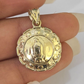 Real 10K Jesus Virgin Mary Pendent Charm Two Sided yellow Gold 1" Guadalupe