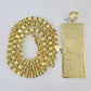 10k Gold Byzantine Necklace Money Dollar Charm 20-30 inch 6mm SET Chain Pendant
