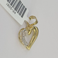 10K Real Heart Charm Pendant Gold 10kt Genuine Yellow