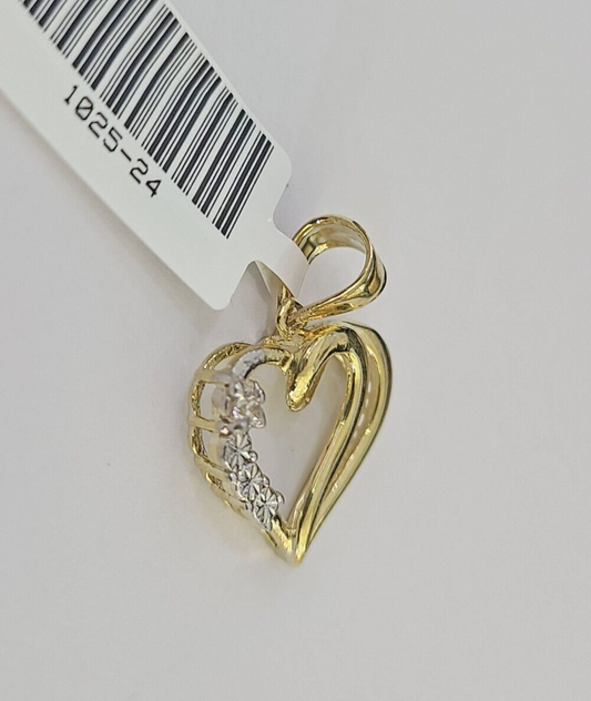 10K Real Heart Charm Pendant Gold 10kt Genuine Yellow