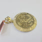 REAL 14k Yellow Gold Charm Centenario Style Coin in Bezel 50 Pesos 1947 Pendant