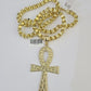 10k Gold Byzantine Necklace Jesus Cross Charm 20-30 inches 6mm SET Chain Pendant