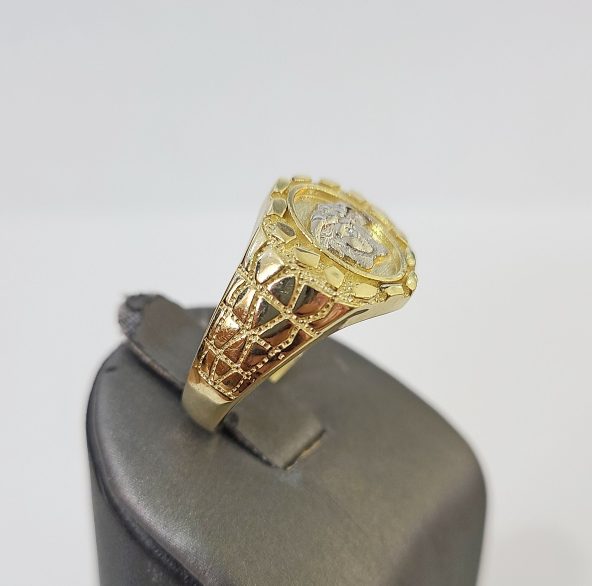 10k Medusa Head Ring Yellow Gold Men Real Genuine