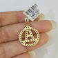 10k Diamond A Charm Pendant Initial Alphabet Letter Real Genuine Yellow Gold