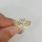 Real 10k Yellow Gold Hearts Ring Wedding Engagement Casual 10Kt Genuine