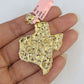 Real 14k Rope Chain Texas Map Charm Set 6mm 18"-26" Necklace Yellow Gold