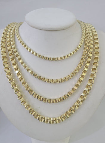 10k Byzantine Chain Yellow Gold Necklace 4mm-7mm 20-30 Inches Real Men Women