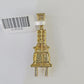 10k Diamond Plug Pendant Real Socket Charm Yellow Gold