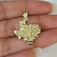 10k Texas Map Charm Nugget Pendant Yellow Gold Real Gold State Map 1"