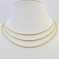 10k Solid Real Rope Chain Necklace 2.5mm 16"-24" Yellow Gold Men Women Genuine